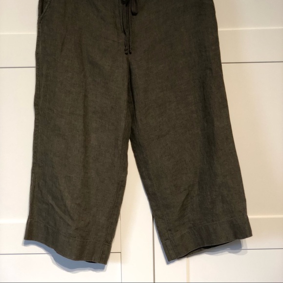 🌟SOLD Talbots linen crop pants. Brown color. Size 4P - Picture 2 of 4